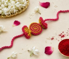 Sweet Candy Swirl Handcrafted Kids Crochet Rakhi